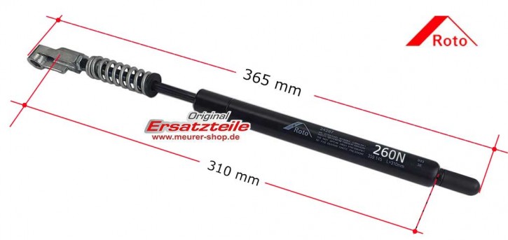 Gasdruckfeder mit 260 N für Roto Dachfenster 735 & R7 K/H