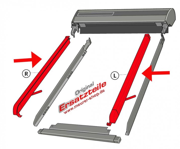 Führungs Schienen komplett Rechts/Links für Velux Rollladen