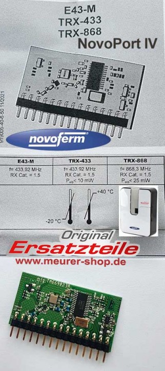 Original Funkempfänger, Modul, Ersatz Platine für Novoferm NovoPort 4 IV