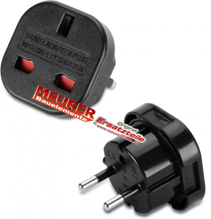 Reisestecker UK/EU Adapter von England, Großbritanien auf EU Steckdose
