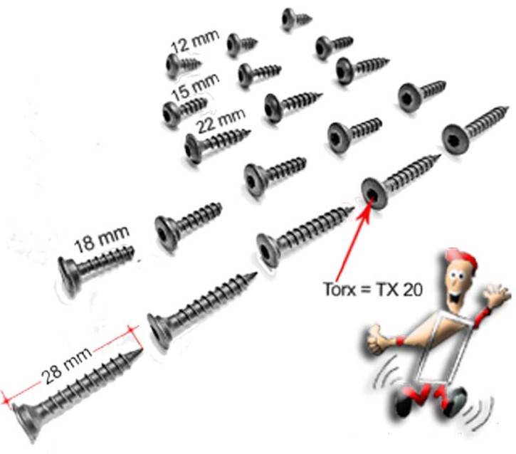 Schraubenbeutel Velux Rollladen f808-f633-f630-f619-f620-f618