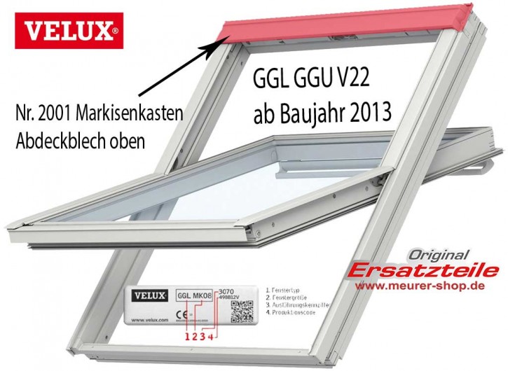 Markisenkasten, Abdeckblech Velux GGL / GGU ab Mai 2013 V22