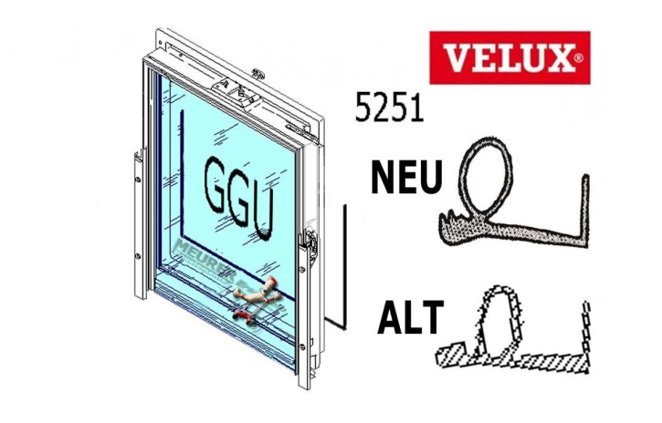 Velux Falz Dichtung GGU Kunststoff Dachfenster Ecken geschweißt