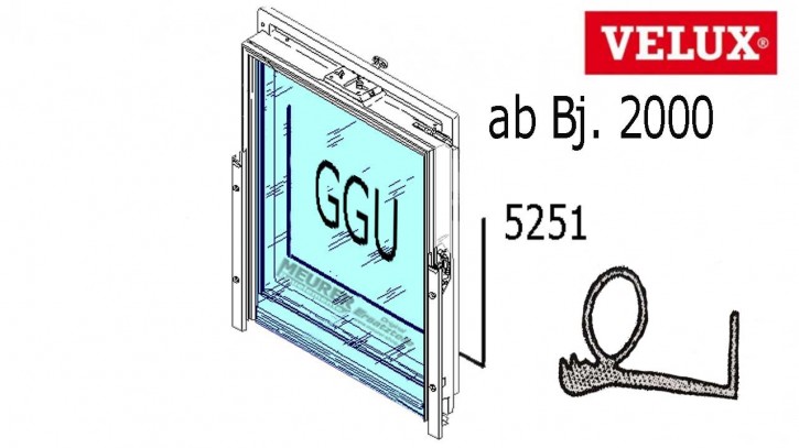 Velux Falz Dichtung GGU Kunststoff Dachfenster ab Bj. 2000 Ecken geschweißt