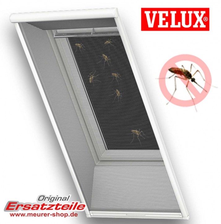 Original Velux Insekten Rollo für Dachfenster, strapazierfähiges transparentes Glasfasergewebe, weiße Schienen aus Aluminium