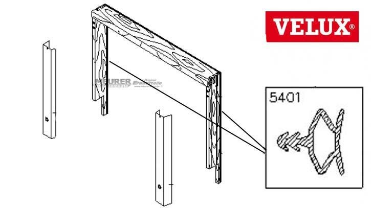 Velux Schlauchdichtung Re + Li 5401 GPL Holz Dachfenster