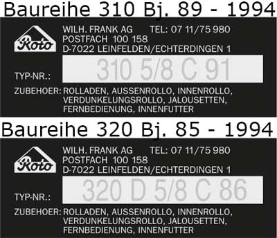 310 bis 320 Dachfenster  UNTEN Baujahr 1988-94-Roto Dichtung 310