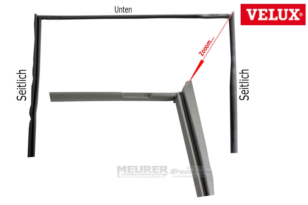 Velux Falz Dichtung 5351 GPU Kunststoff Dachfenster Ecken geschweißt-5351- Kunststoff Flg GPU ab 2013