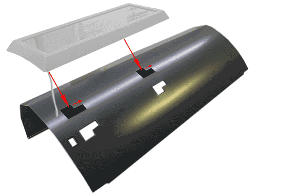 Solar Rollladen Deckel Velux, mit Ausstanzungen