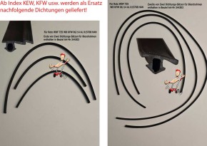 Lippendichtung, Blendrahmen Roto Kunststoff Dachfenster Baureihe 735