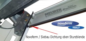 Sturzblende Dichtung für Novoferm / Siebau Sektionaltore