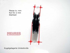 Umlenkrolle schwarz für Polynorm/Finishdoors Garagentor
