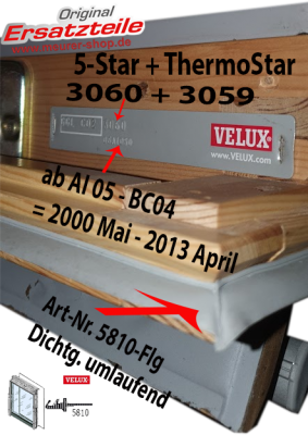 Velux Gleitdichtung umlaufend für Fensterflügel
