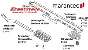Schaltnocke Marantec, Schiene mit Zahnriemen